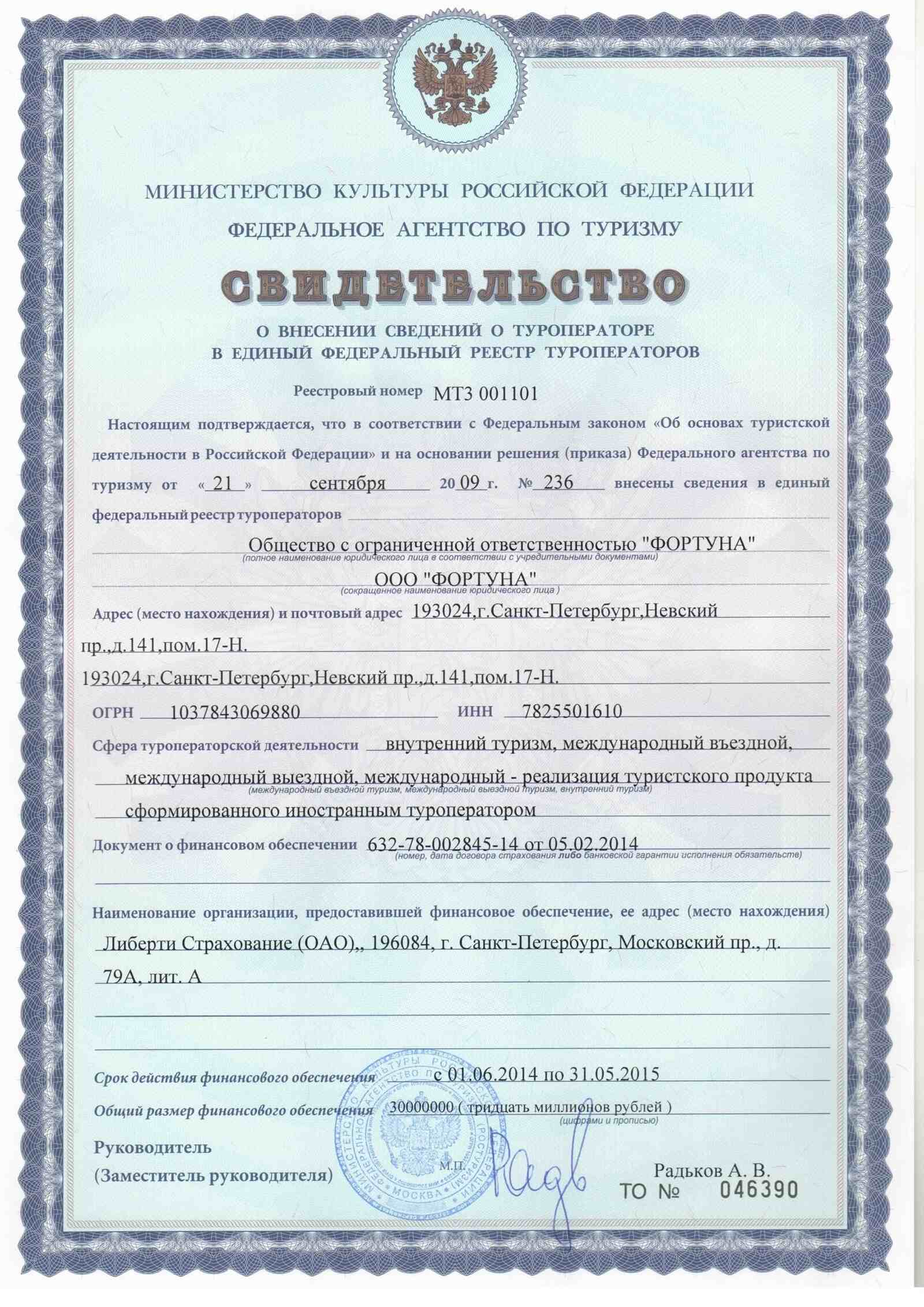 Сертификат– 2015